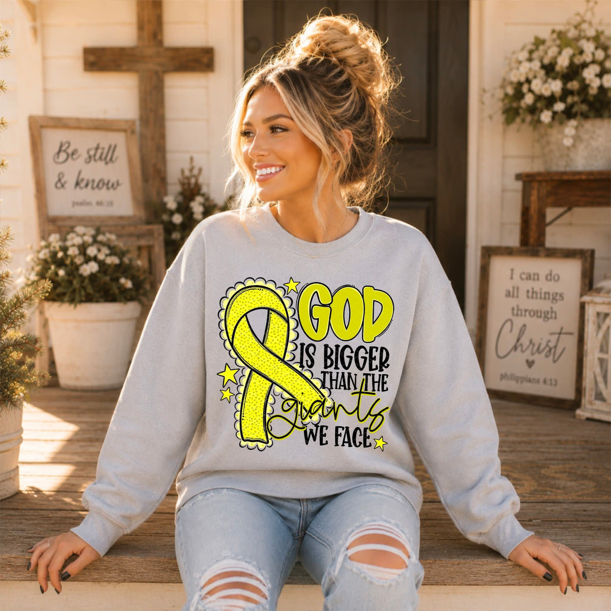 God Is Bigger - SHIRT SDD.26. *Add color of shirt & ribbon wanted in notes box