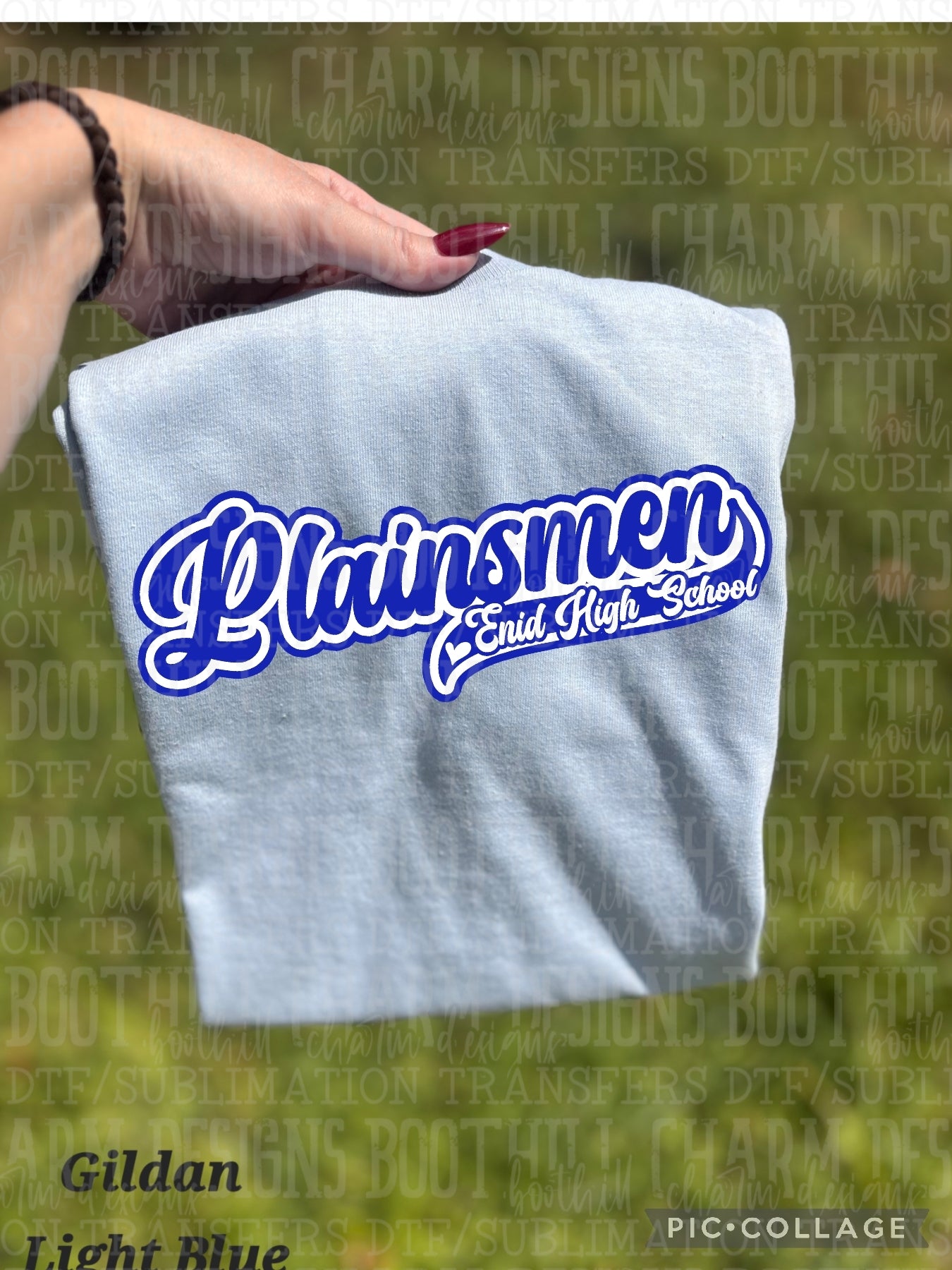 Plainsmen swoosh with heart - Shirt *comment shirt color/brand in note box