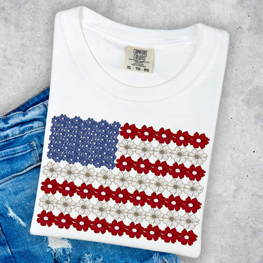 Floral USA Flag-SHIRT