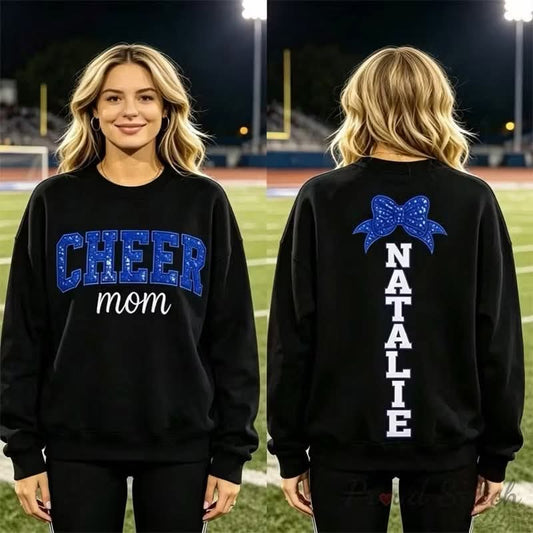 Custom Cheer Design For Mom - SHIRT. *Message/email us with details needed. $5 extra for front and back.
