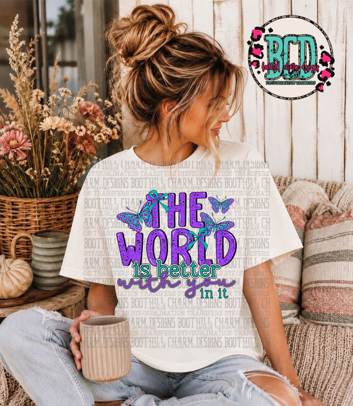 Suicide Awareness The World Is Better - SHIRT *Add color of shirt wanted in notes box