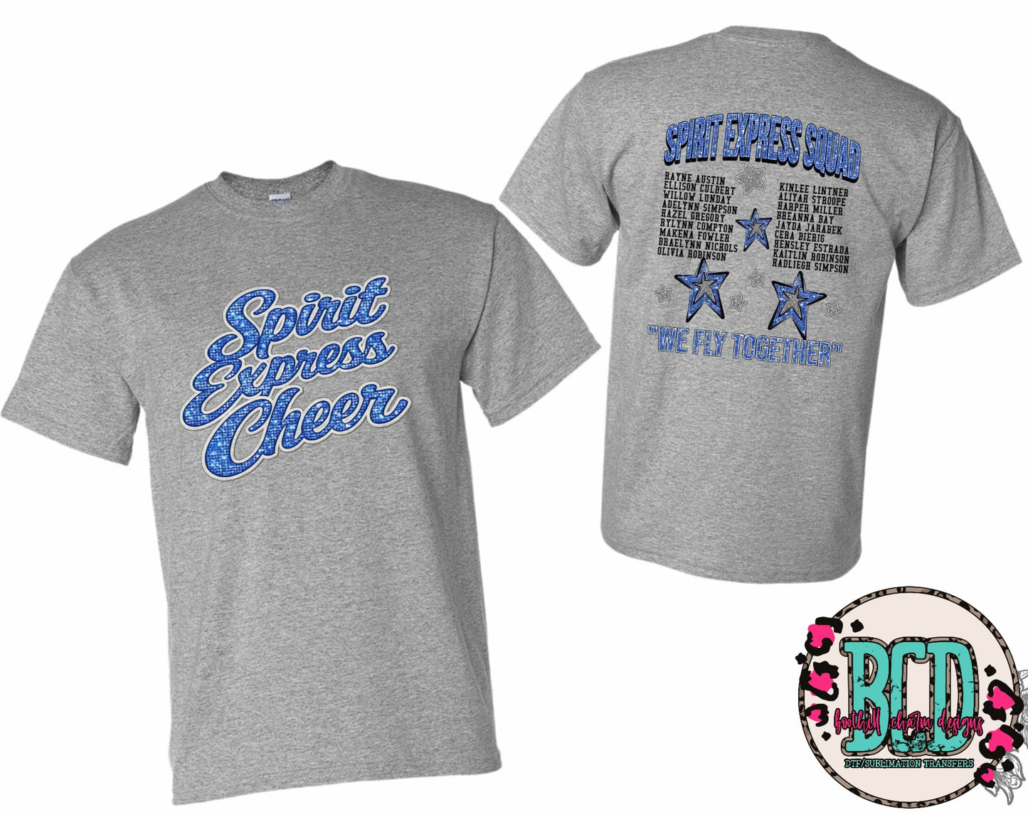 Custom Cheer Design - SHIRT. *Message/email us with details needed. $5 extra for front and back.
