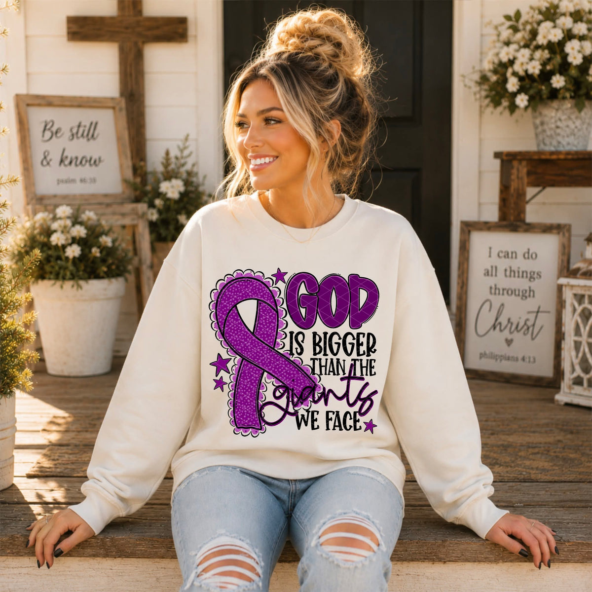 God Is Bigger - SHIRT SDD.26. *Add color of shirt & ribbon wanted in notes box