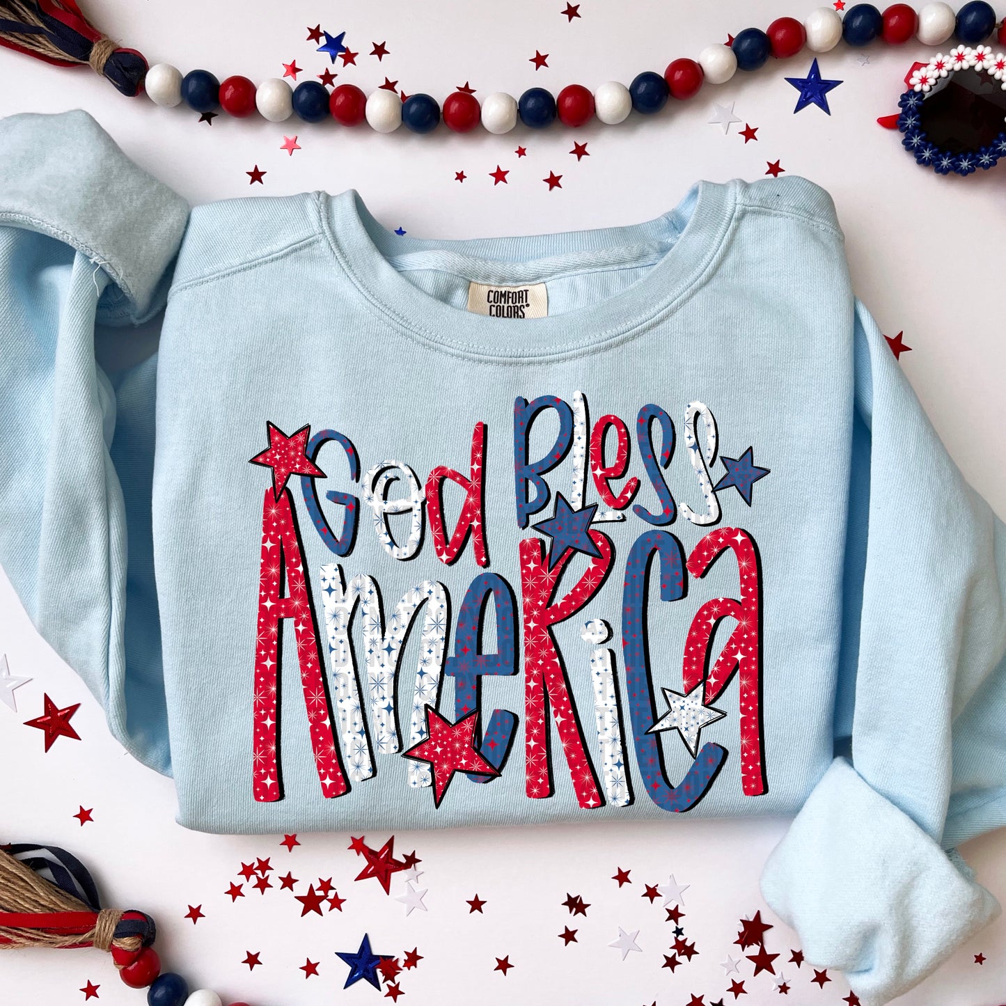 God Bless America - SHIRT SDD.26. *Add color of shirt wanted in notes box.