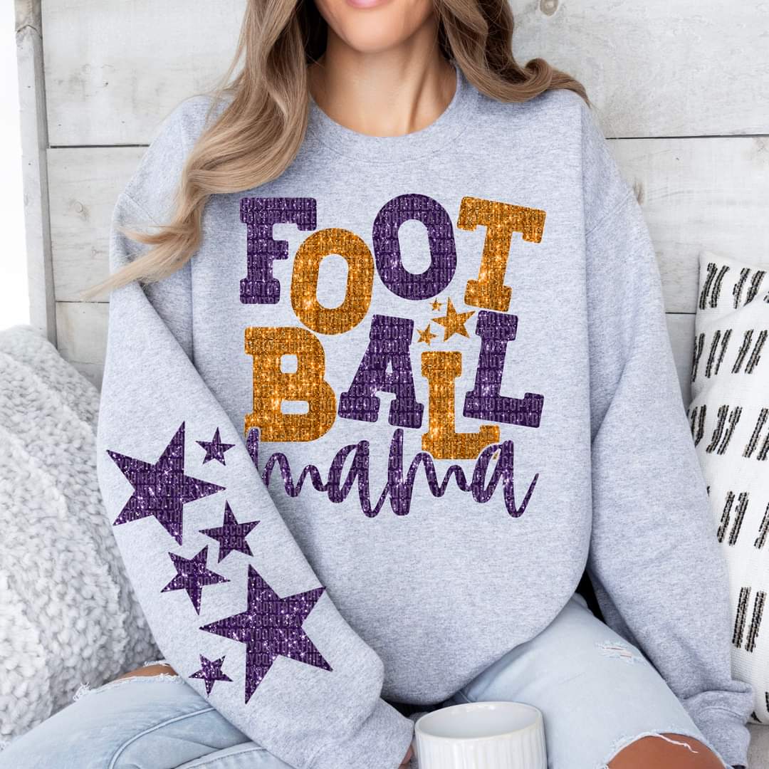 Football Mama Faux Glitter - SHIRT *Add colors wanted in notes box.