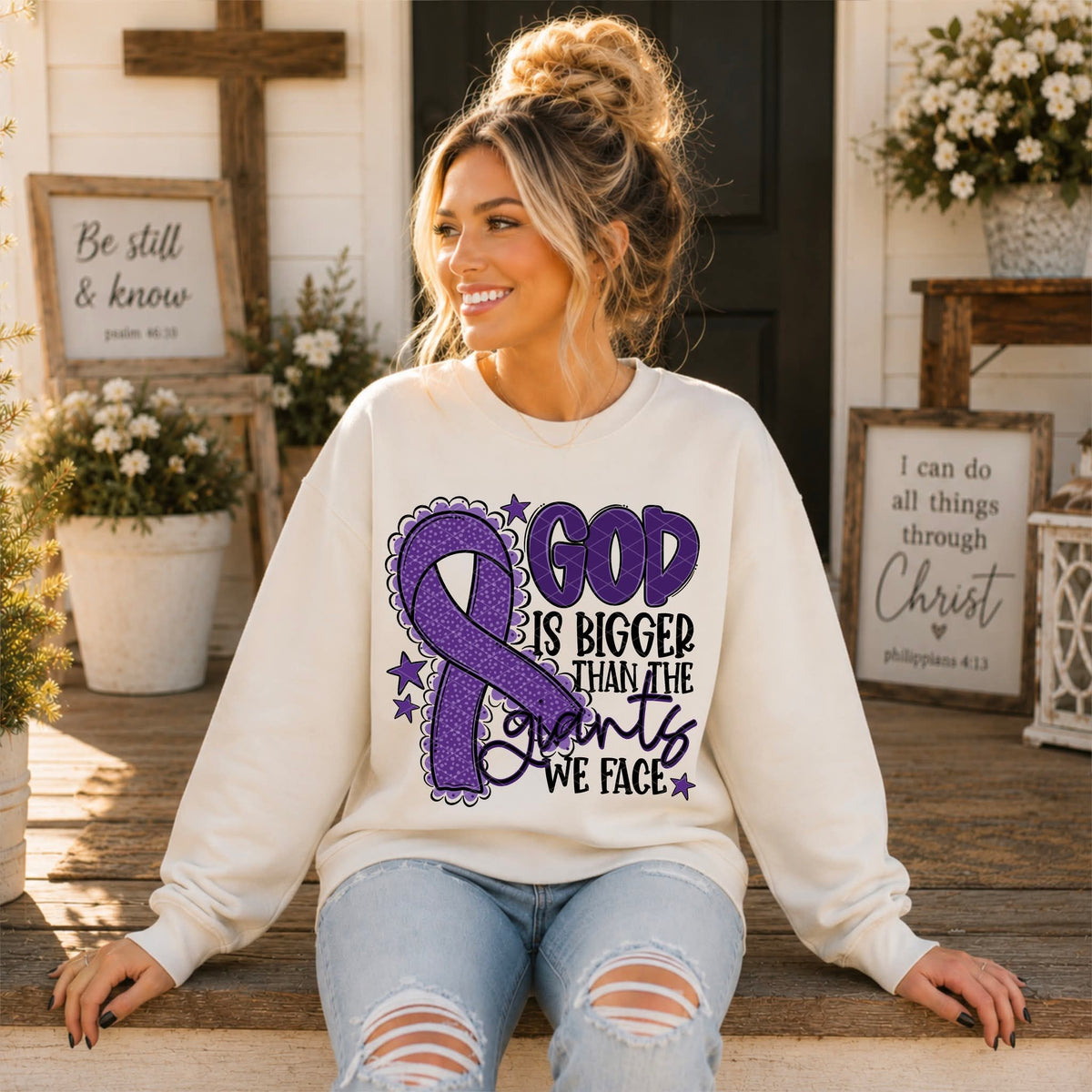 God Is Bigger - SHIRT SDD.26. *Add color of shirt & ribbon wanted in notes box