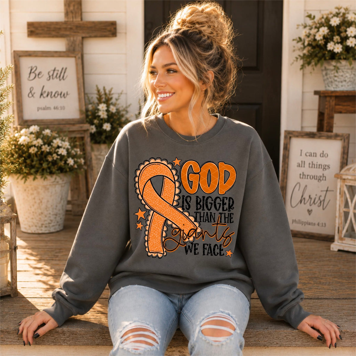 God Is Bigger - SHIRT SDD.26. *Add color of shirt & ribbon wanted in notes box