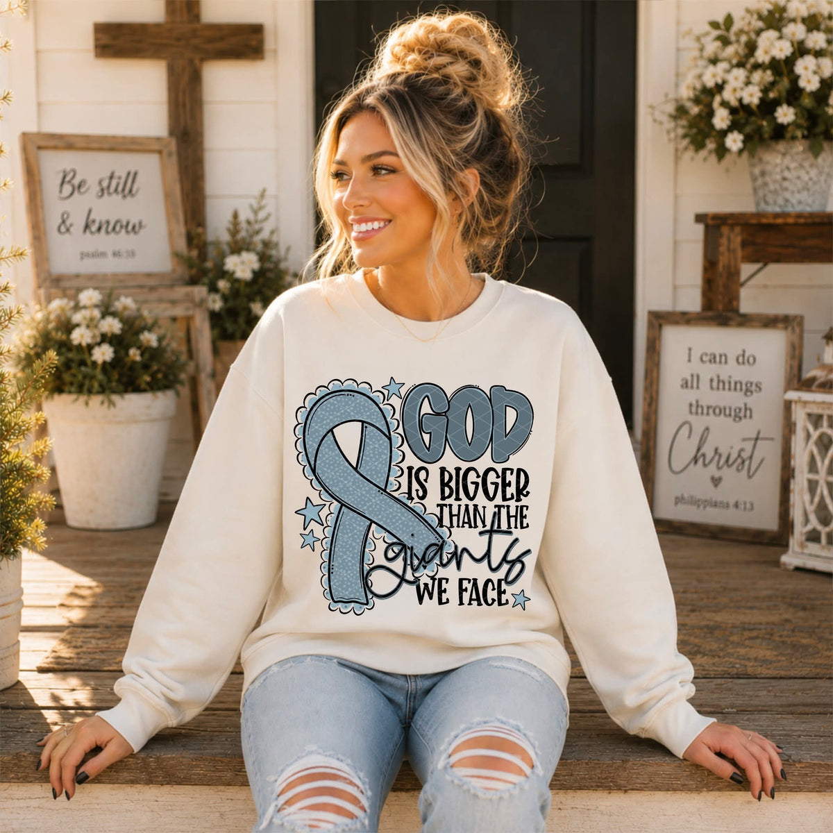 God Is Bigger - SHIRT SDD.26. *Add color of shirt & ribbon wanted in notes box