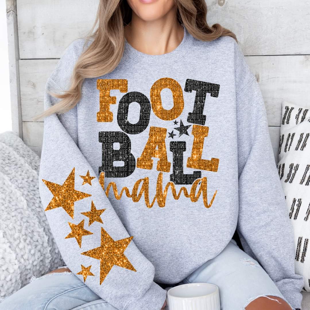 Football Mama Faux Glitter - SHIRT *Add colors wanted in notes box.