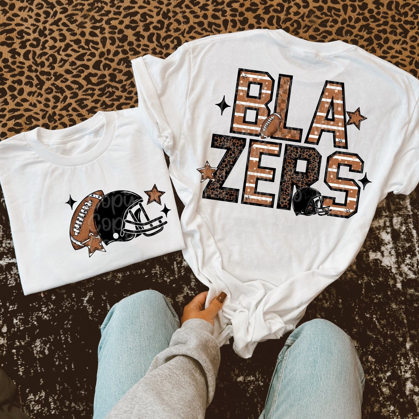 Brown Leopard Football Mascot Names *add any mascot wanted in the notes box at checkout- VDS.25