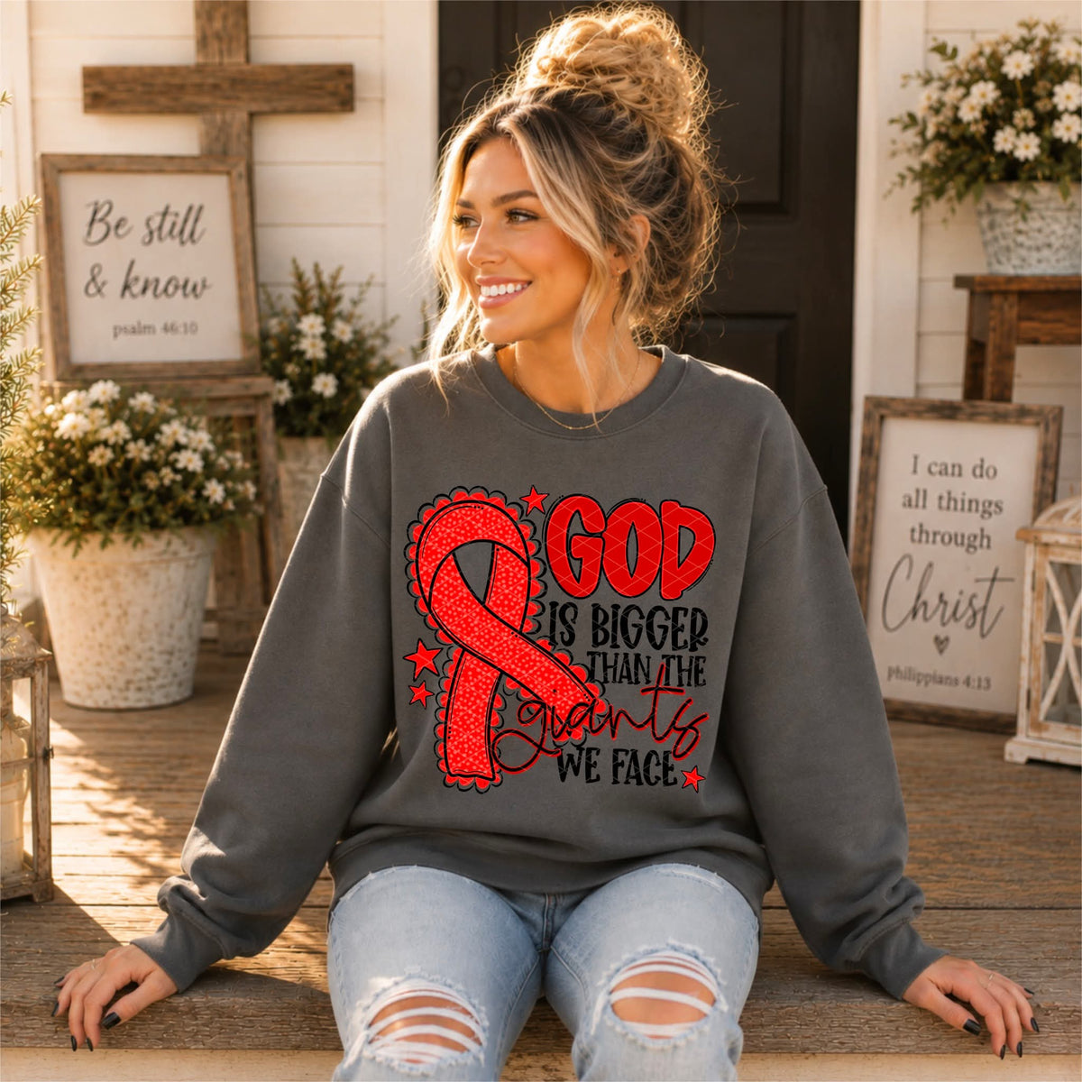 God Is Bigger - SHIRT SDD.26. *Add color of shirt & ribbon wanted in notes box