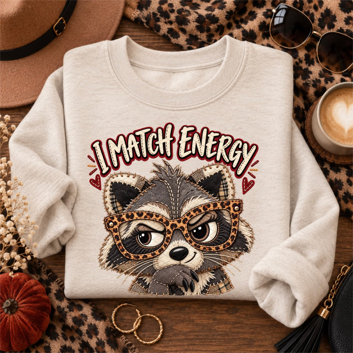 I Match Energy Raccoon - Shirt SSD.26. *Add color of shirt wanted in notes box.