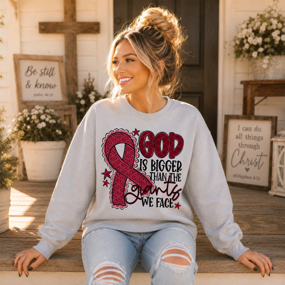 God Is Bigger - SHIRT SDD.26. *Add color of shirt & ribbon wanted in notes box
