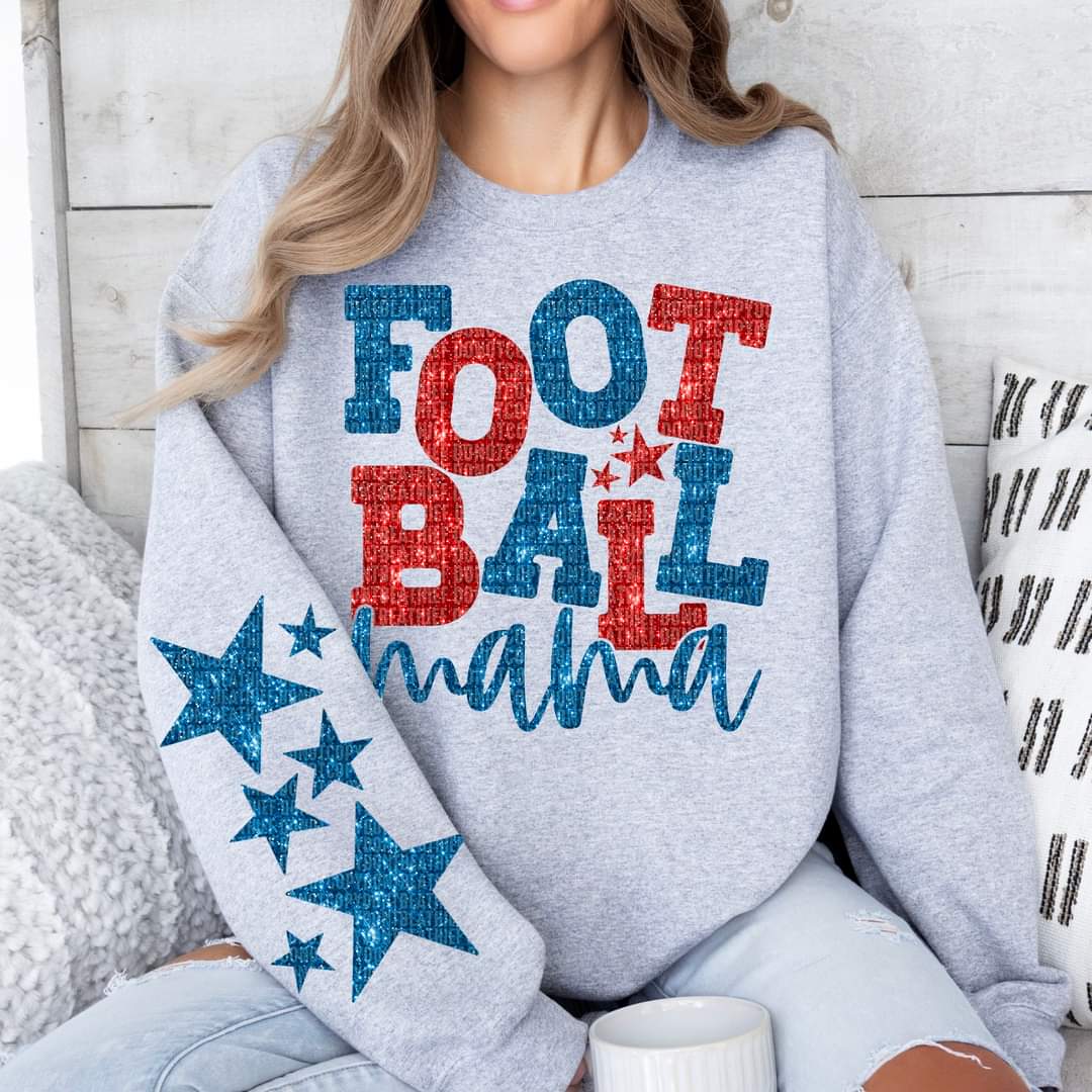Football Mama Faux Glitter - SHIRT *Add colors wanted in notes box.