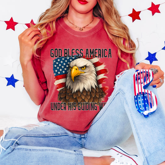 God Bless America - SHIRT SDD.26. *Add color of shirt wanted in notes box.