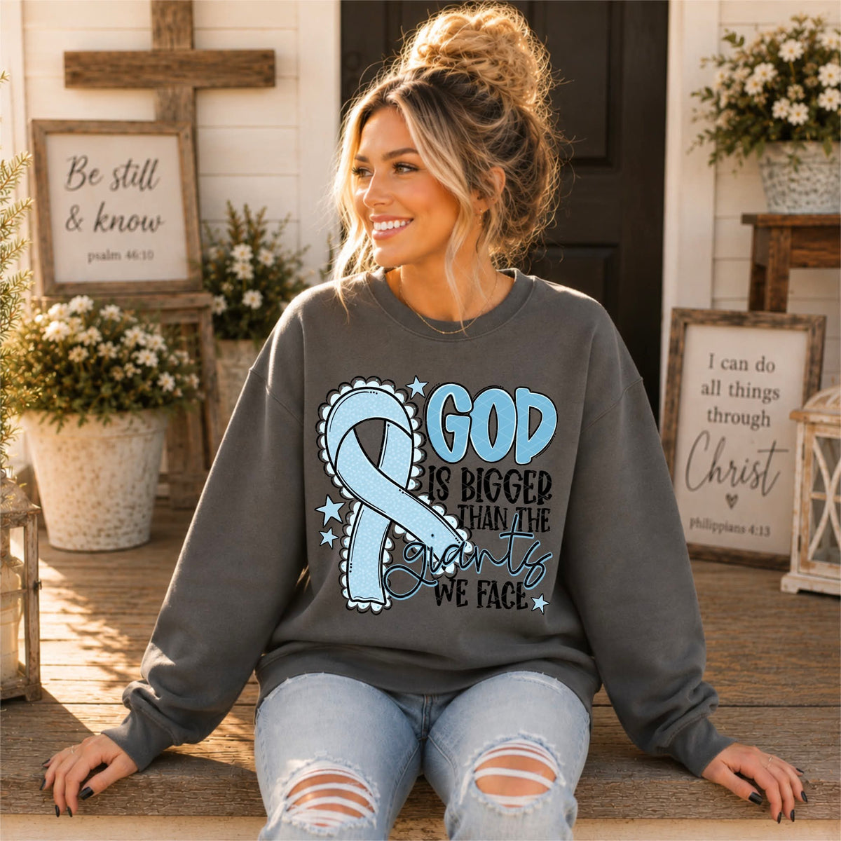God Is Bigger - SHIRT SDD.26. *Add color of shirt & ribbon wanted in notes box