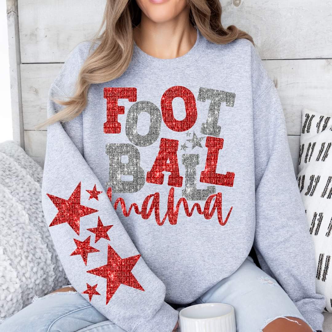 Football Mama Faux Glitter - SHIRT *Add colors wanted in notes box.