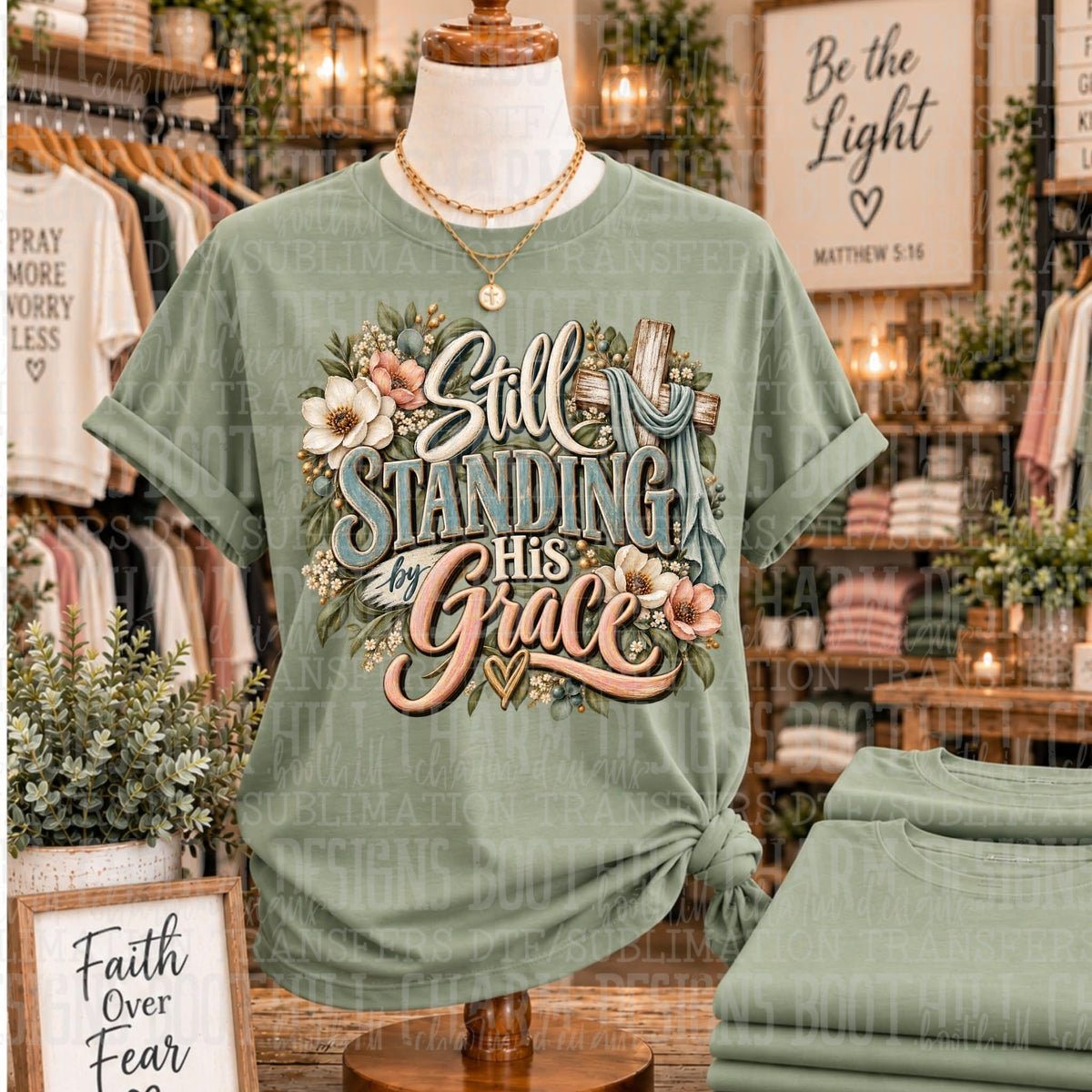 Still Standing By His Grace - SHIRT SDD.26 *please add shirt color to note box at checkout