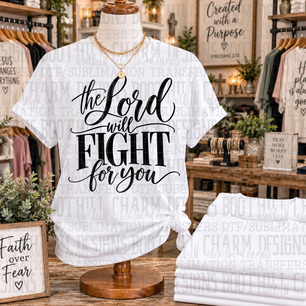 The Lord Will Fight For You - SHIRT SDD.26. *Please add shirt color to note box at checkout