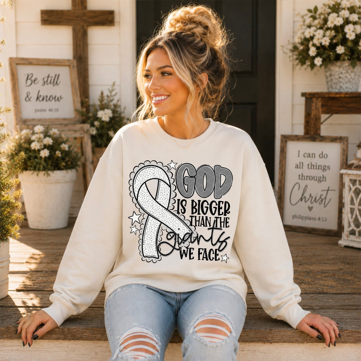 God Is Bigger - SHIRT SDD.26. *Add color of shirt & ribbon wanted in notes box
