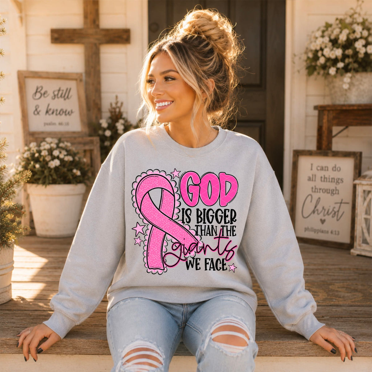 God Is Bigger - SHIRT SDD.26. *Add color of shirt & ribbon wanted in notes box