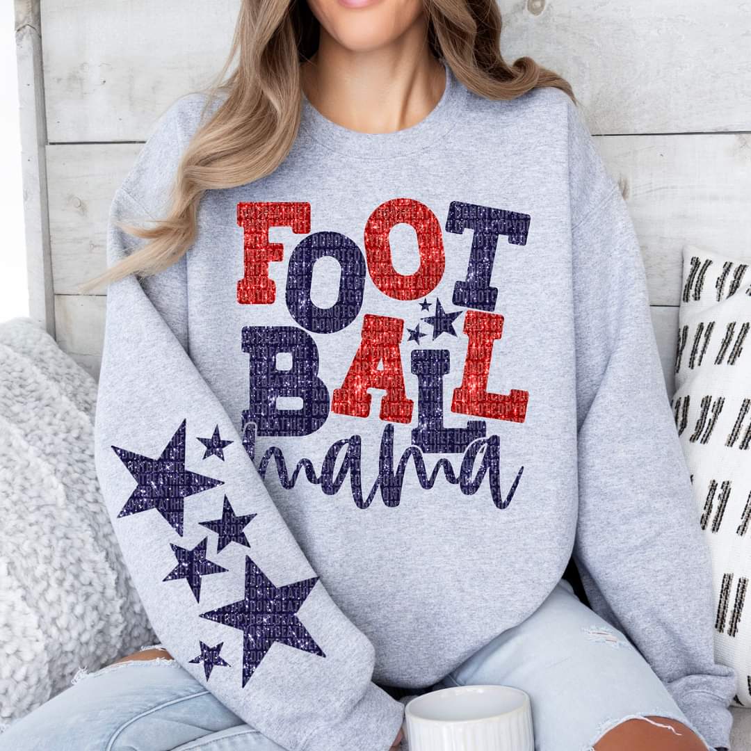 Football Mama Faux Glitter - SHIRT *Add colors wanted in notes box.
