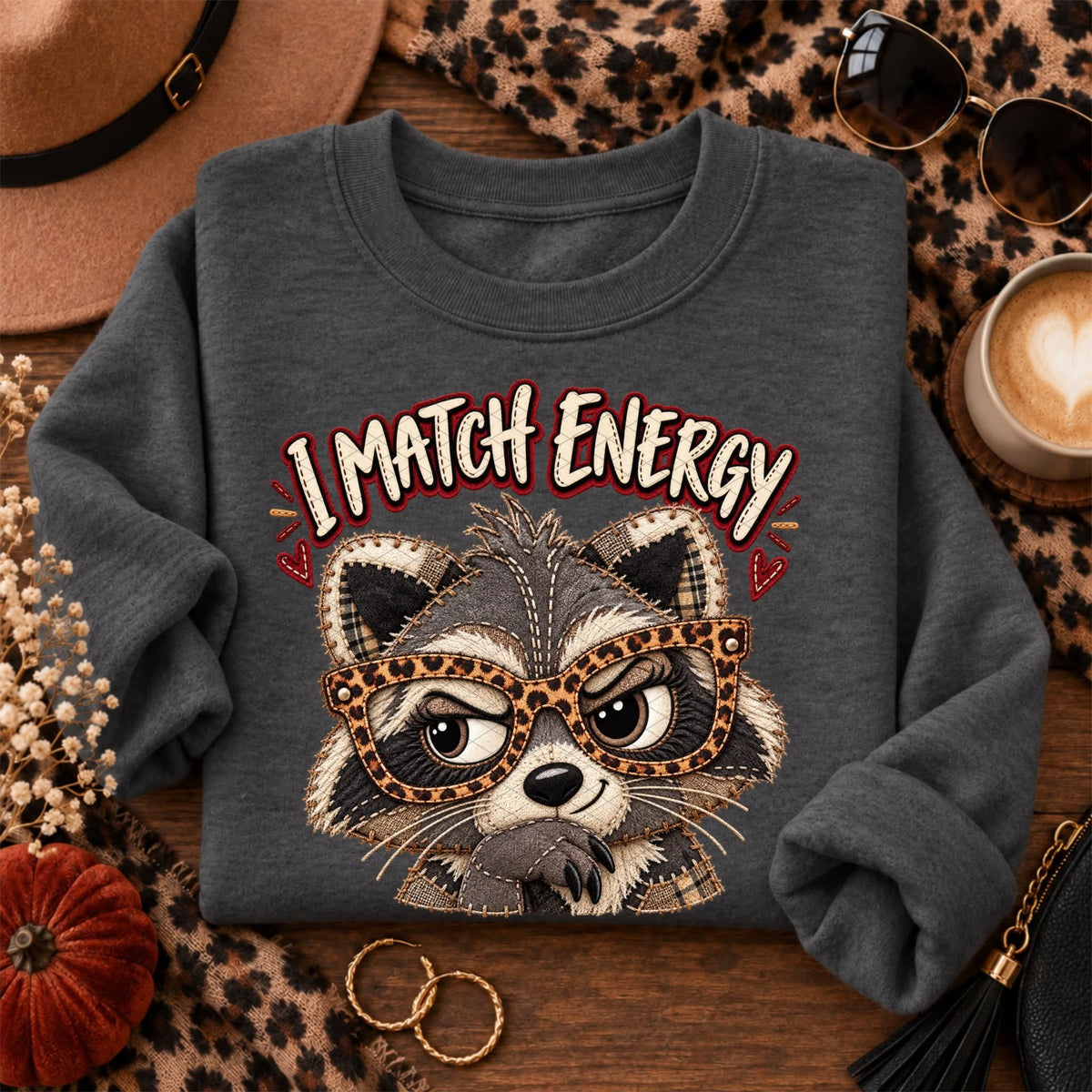 I Match Energy Raccoon - Shirt SSD.26. *Add color of shirt wanted in notes box.