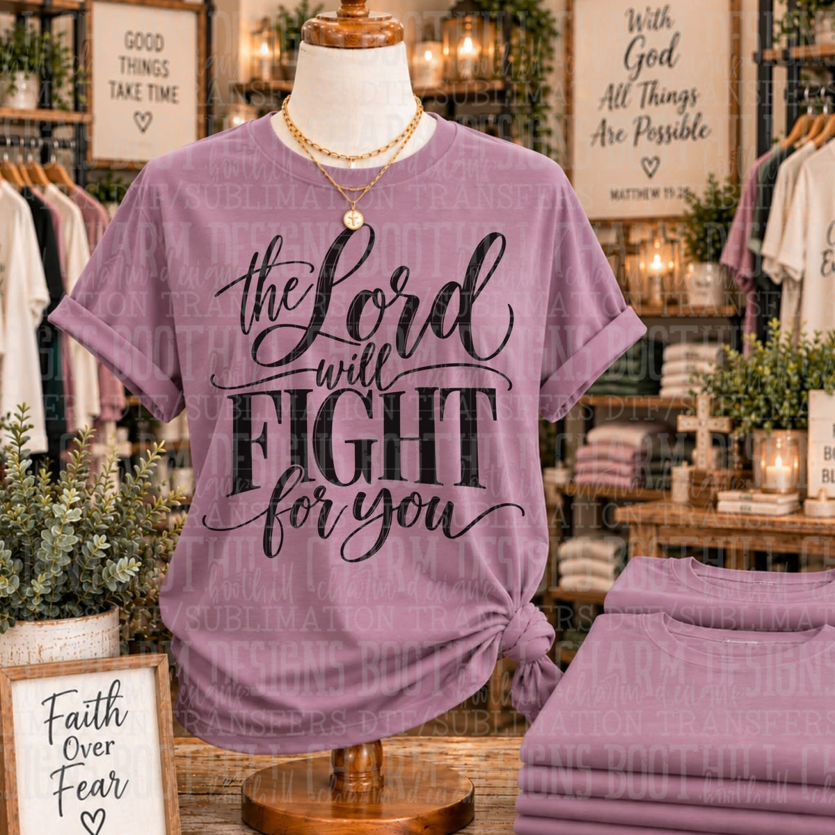 The Lord Will Fight For You - SHIRT SDD.26. *Please add shirt color to note box at checkout