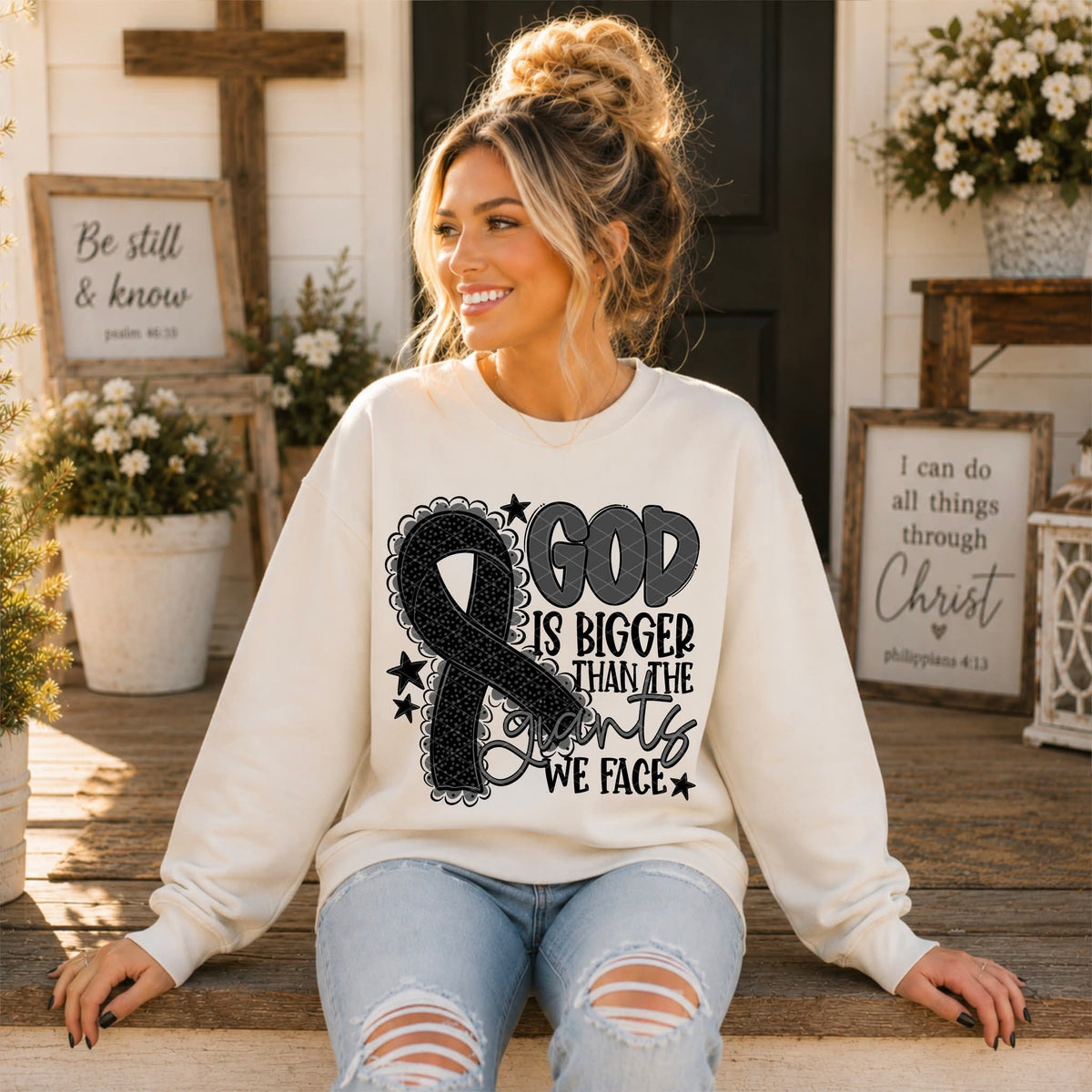 God Is Bigger - SHIRT SDD.26. *Add color of shirt & ribbon wanted in notes box